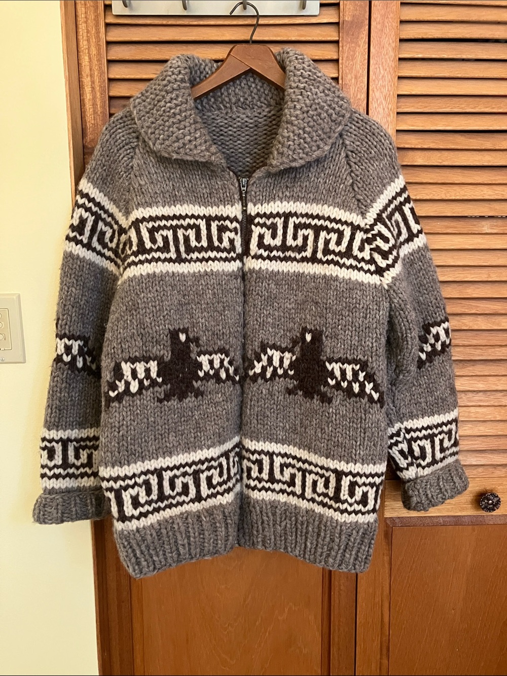 Cowichan Style Wool Thunderbird Cardigan
